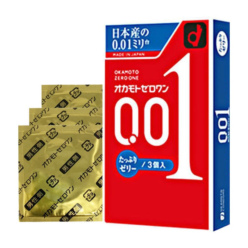 Okamoto 0.01 Ultra-Thin Condoms - Pre-Lubricant (3/Pack)