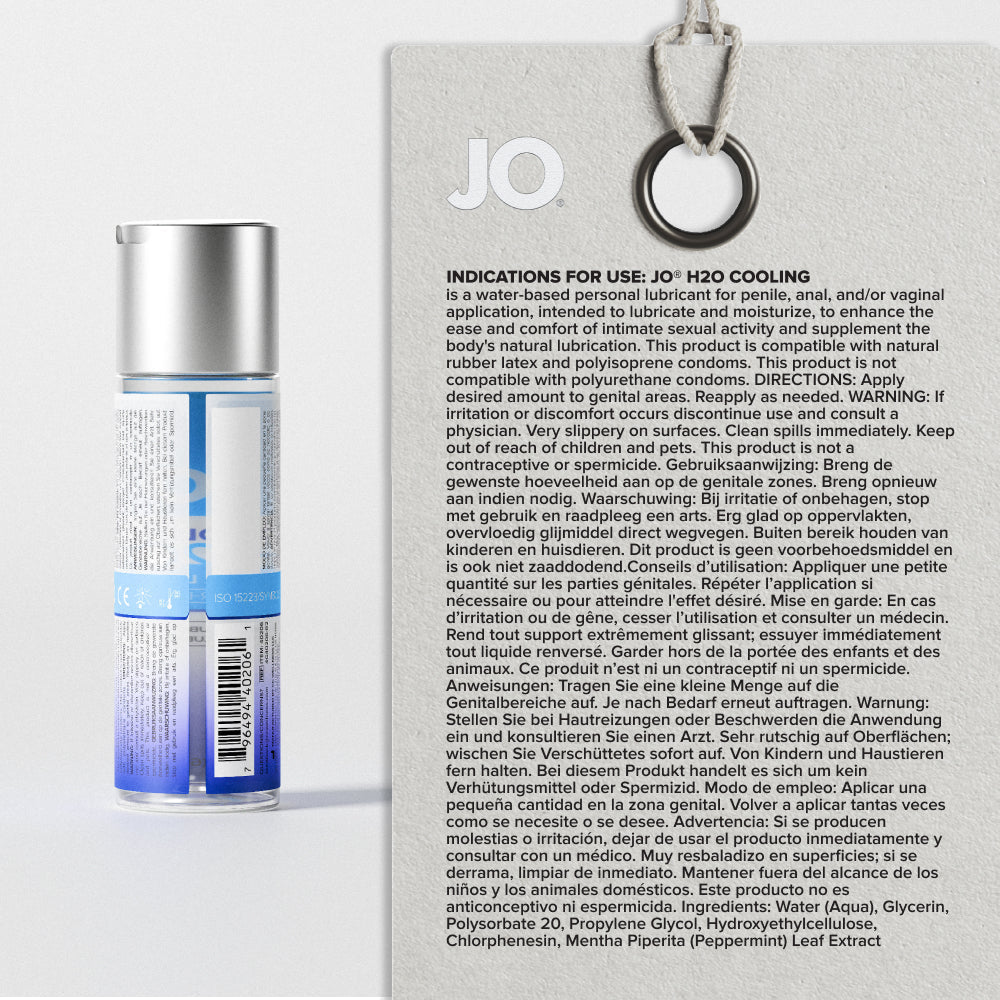 JO H2O Cooling Personal Lube - 4oz/120ml - Onahole World