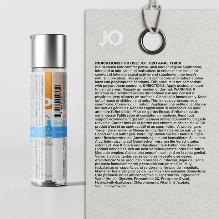 JO H2O Personal Anal Lube Thick - 4oz/120ml - Onahole World