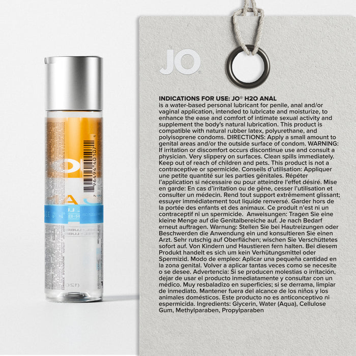 JO H2O Personal Anal Lubricant - 4oz/120ml - Onahole World