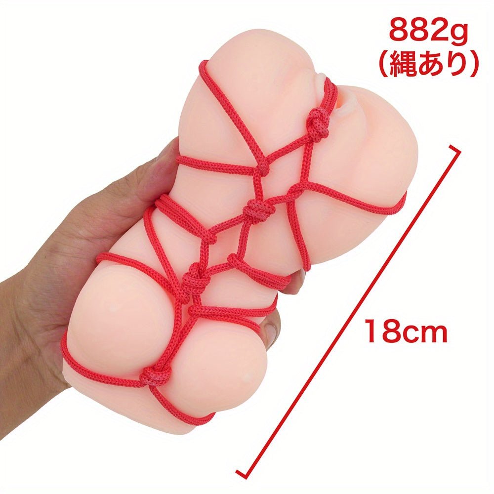 MOTLAB Red Punish Shibari Rope Bondage Masturbator, Heavyweight 900g Anime Onahole, Ultra Thick Non - penetrating Male Stroker, Realistic TPE Textured Tunnel, Japanese Adult Toy - Onahole World