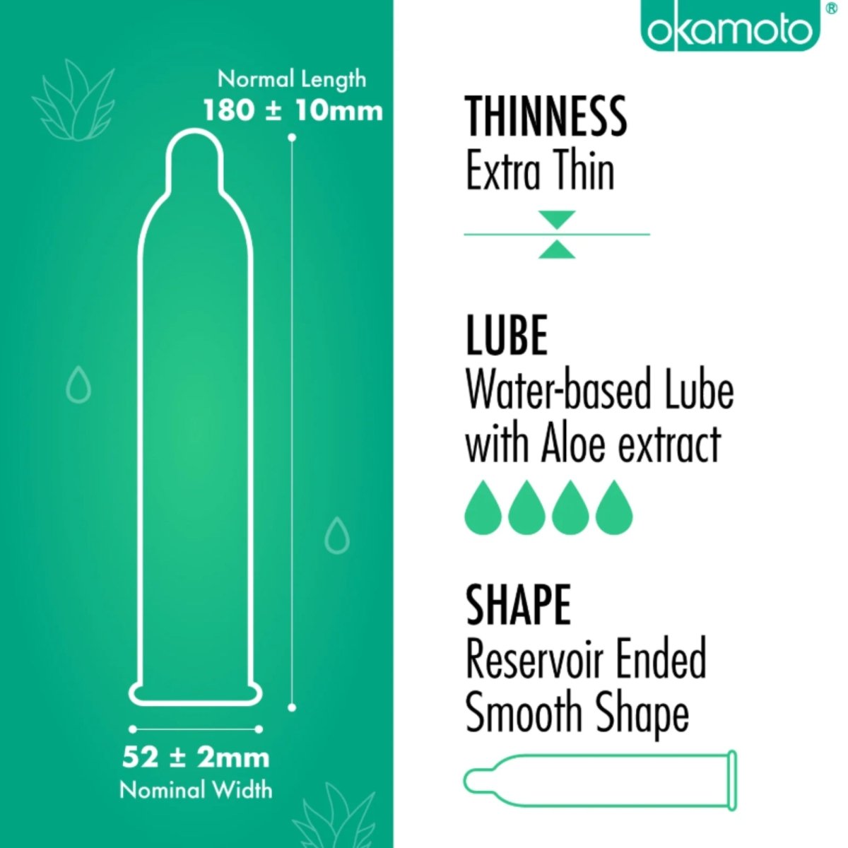 Okamoto 0.03 Aloe Condoms (10/Pack) - Onahole World
