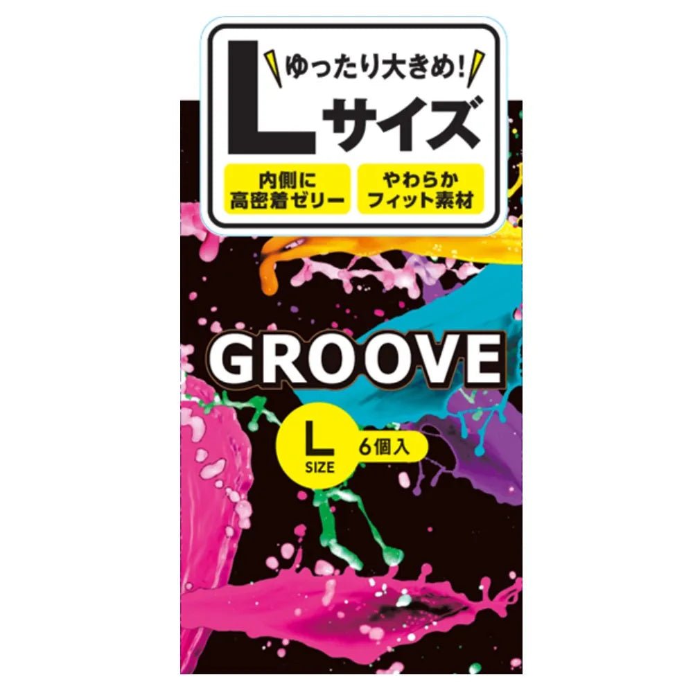Okamoto Groove Dual-Lubricated Condoms, High-Adhesion Inner Gel and Smooth Outer Lubricant (6/Pack) - Onahole World