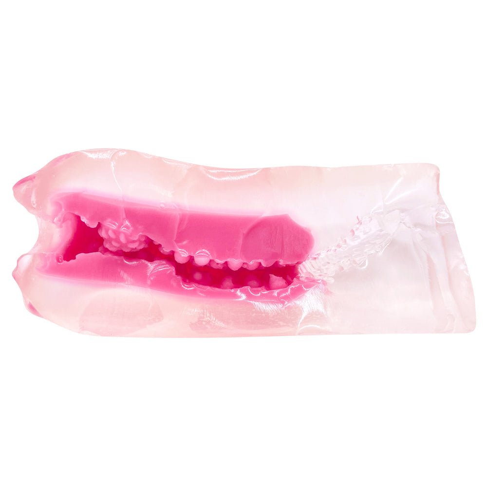PEACH TOYS KAKU - MEIKI DX Ikura Coaster Dual - Density Textured Clear Onahole - Onahole World