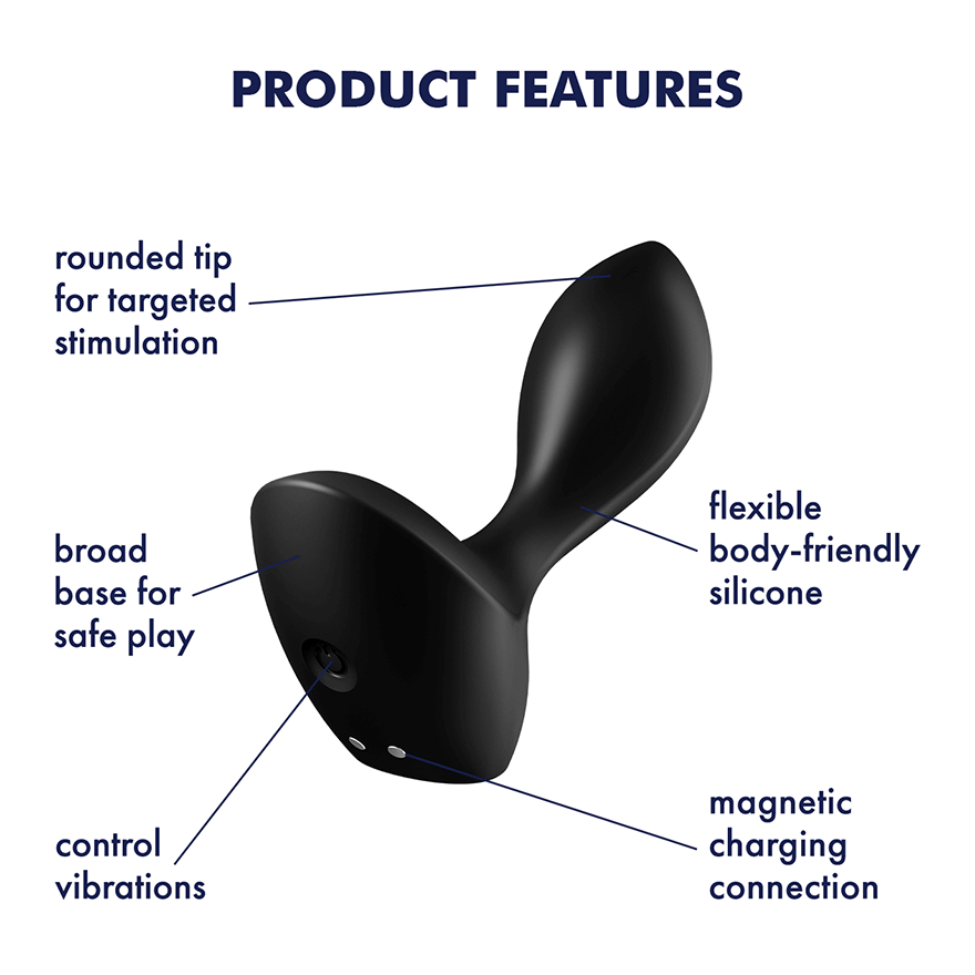Satisfyer Backdoor Lover Anal Vibe - Black - Onahole World