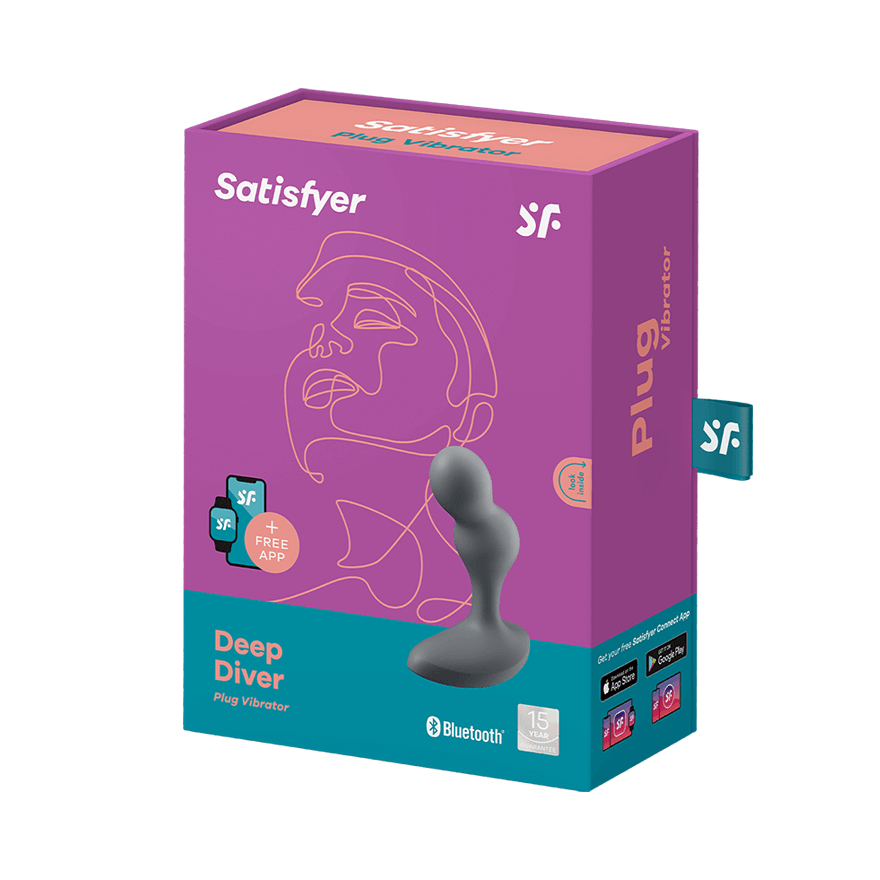 Satisfyer Deep Diver App Conrol Anal Vibe - Grey - Onahole World