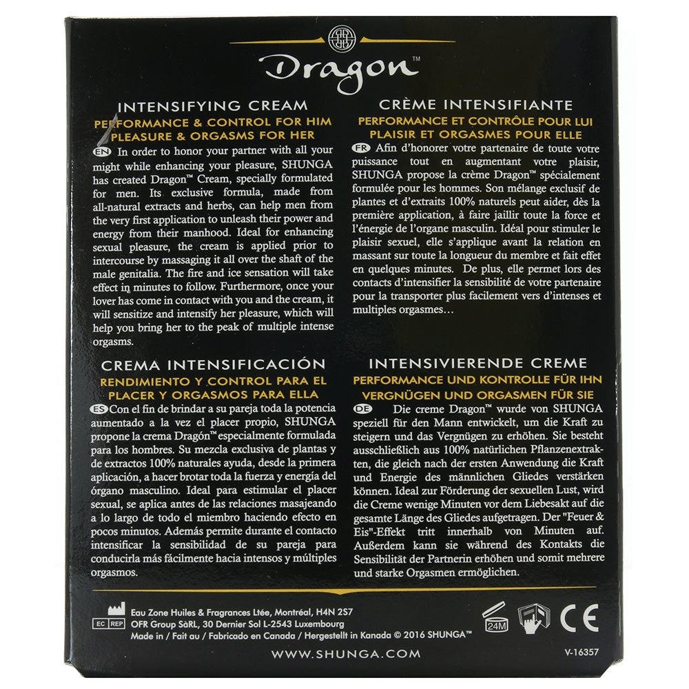 Shunga Dragon Virility Cream 2oz/59ml - Onahole World